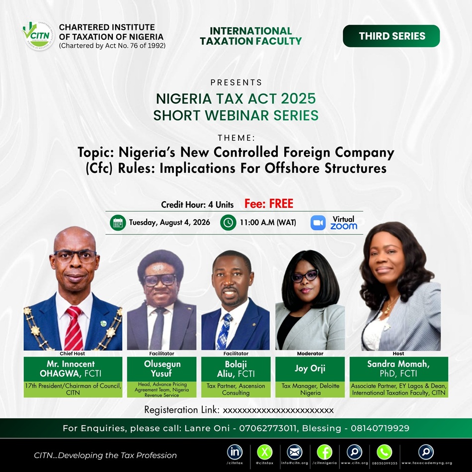 Nigeria Tax ACT 2025 Short Webinar Series