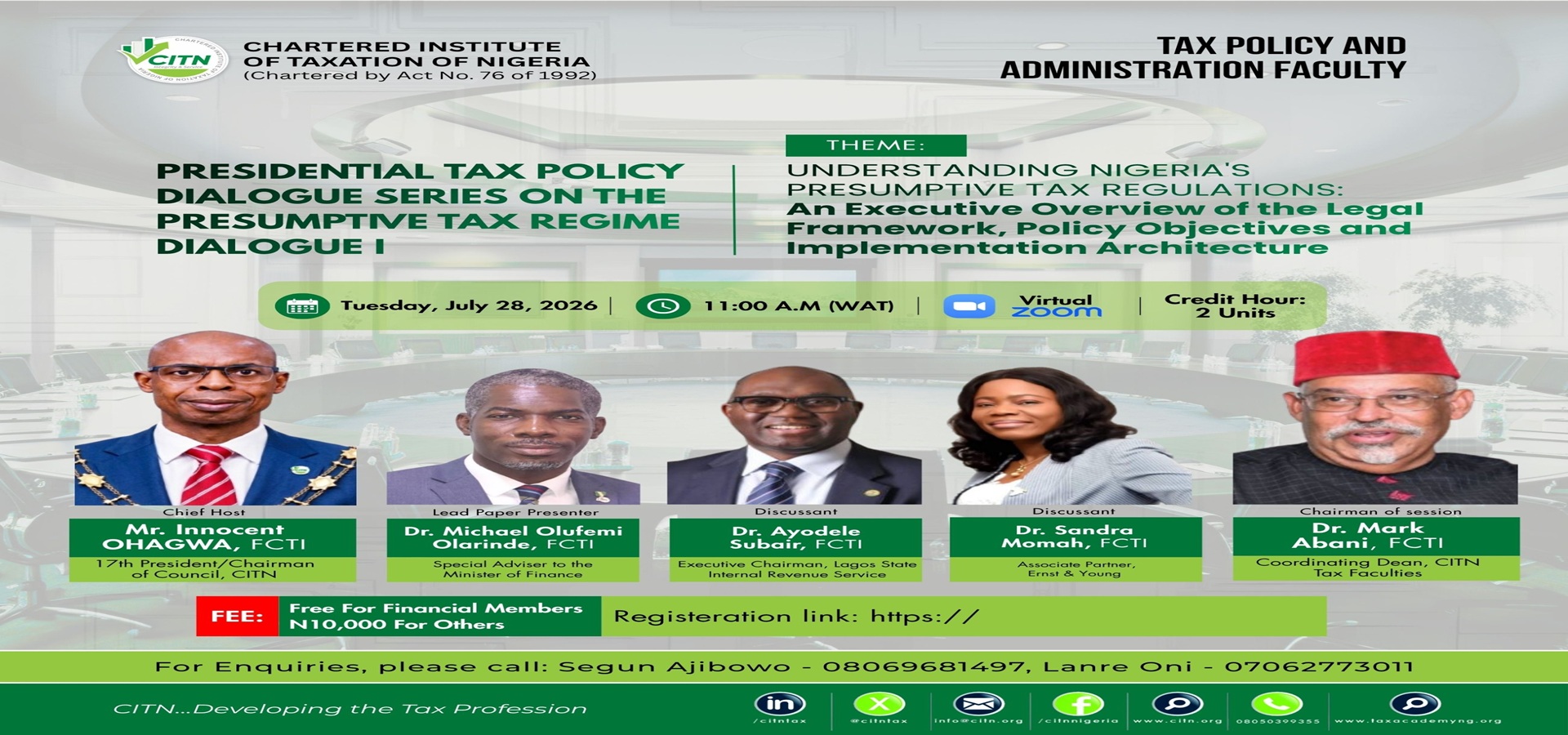 Presidential Tax Policy Dialogue Series on the Presumptive Tax Regime Dialogue 