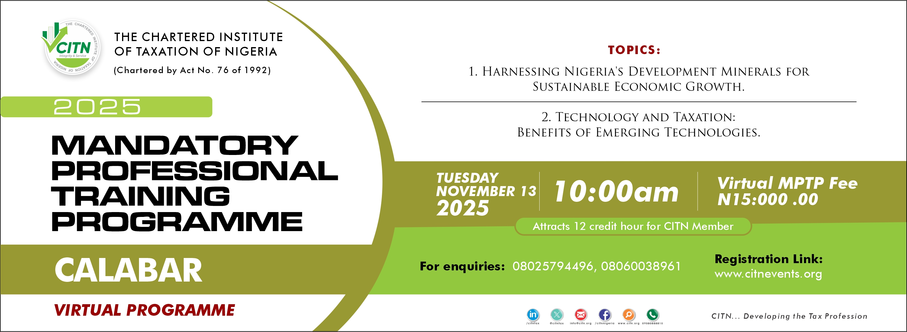 2025 CALABAR  MPTP