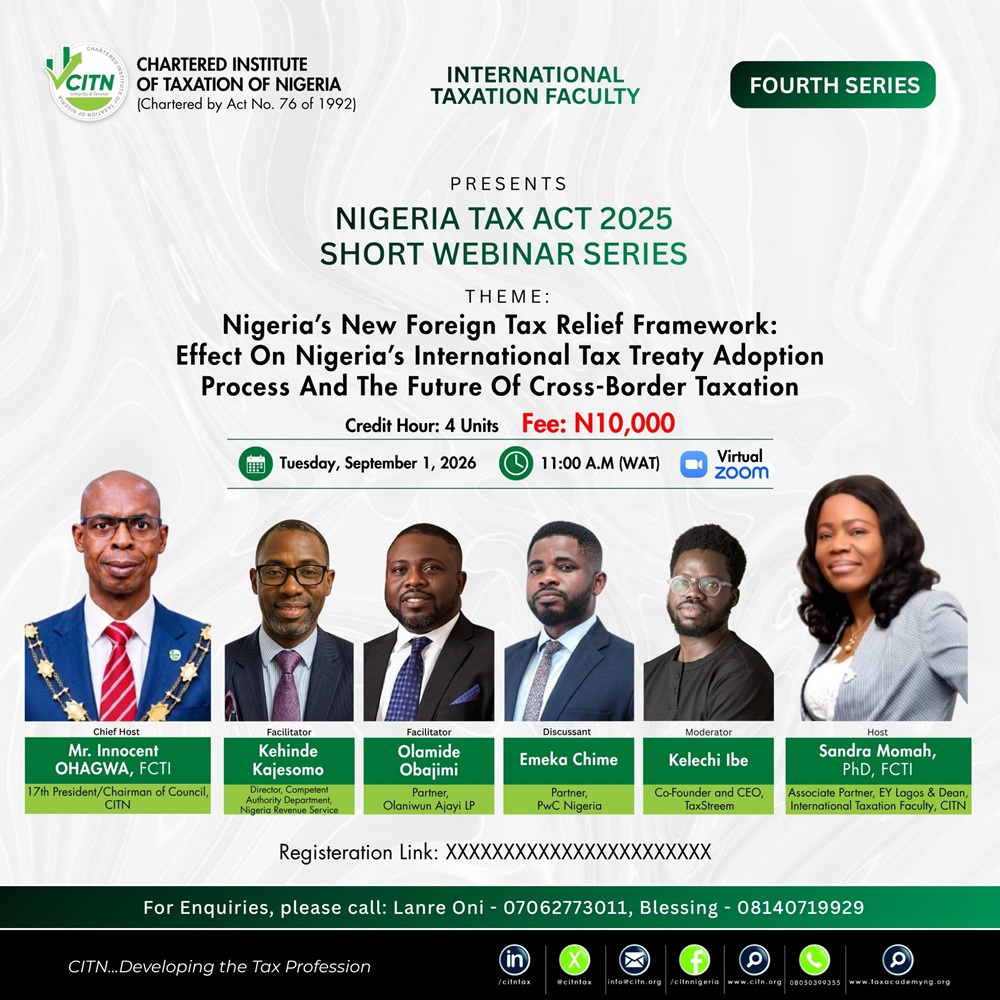 NIGERIA TAX ACT 2025 SHORT WEBINAR SERIES
